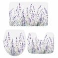 thumbnail image 1 of Lavender Floral Bath Mat 3 Piece Bathroom Rug Set, Spring Flowers Botanical Plants Non Slip Bath Rug Contour Mat and Toilet Lid Cover, Absorbent Shower Mats Soft Bath Rugs and Mats Sets, 1 of 8
