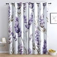 thumbnail image 1 of Lavender Floral Blackout Curtains, Purple Flower Curtains For Bedroom Living Room Decor, Botanical Blackout Grommet Window Drapes 53"W x 63"L (Pack of 2), 1 of 6