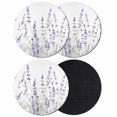 thumbnail image 1 of Lavender Floral Coasters Set of 4, Spring Flowers Botanical Plants Absorbent Coasters for Drinks, Coaster for Bar Office Dining Coffee Table Accessories Decor, Non Slip Round Desk Coaster, 1 of 9
