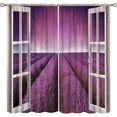 thumbnail image 1 of Lavender Floral Curtains, Lavender Flower Purple Window Treatments for Living Room Girls Woman Room Decor, Luxurious Elegant Purple Drapes 2 Panels, 52x84 Inch, 1 of 6