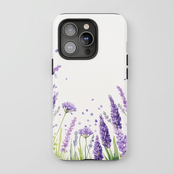 Lavender Floral For All iPhone Series Tough Phone Case Watercolor