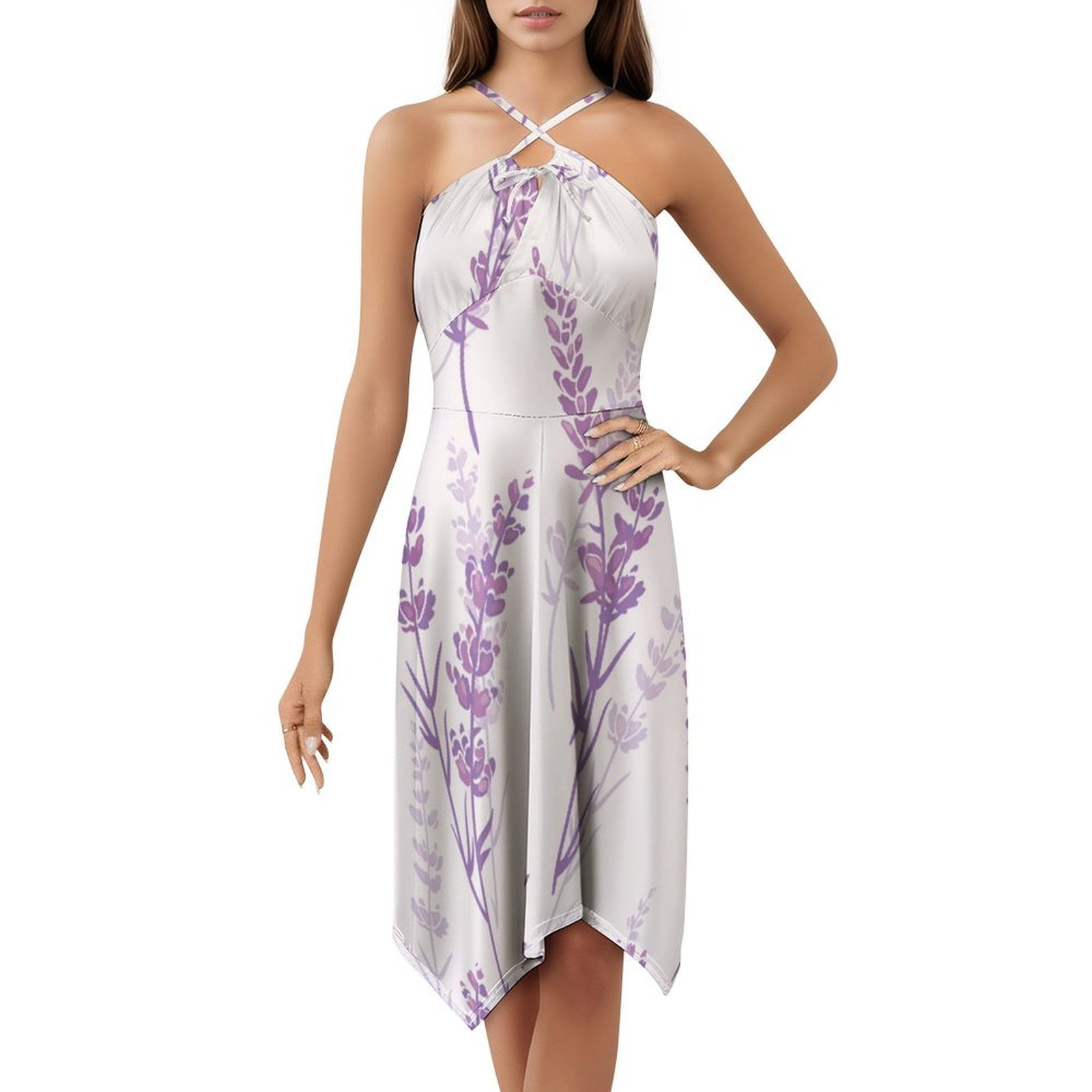 Lavender Floral Purple Dress Elegant Party Dresses Evening Dresses Women  Dress Long Dresses Sleeveless Dress Ladies Dresses - Walmart.com