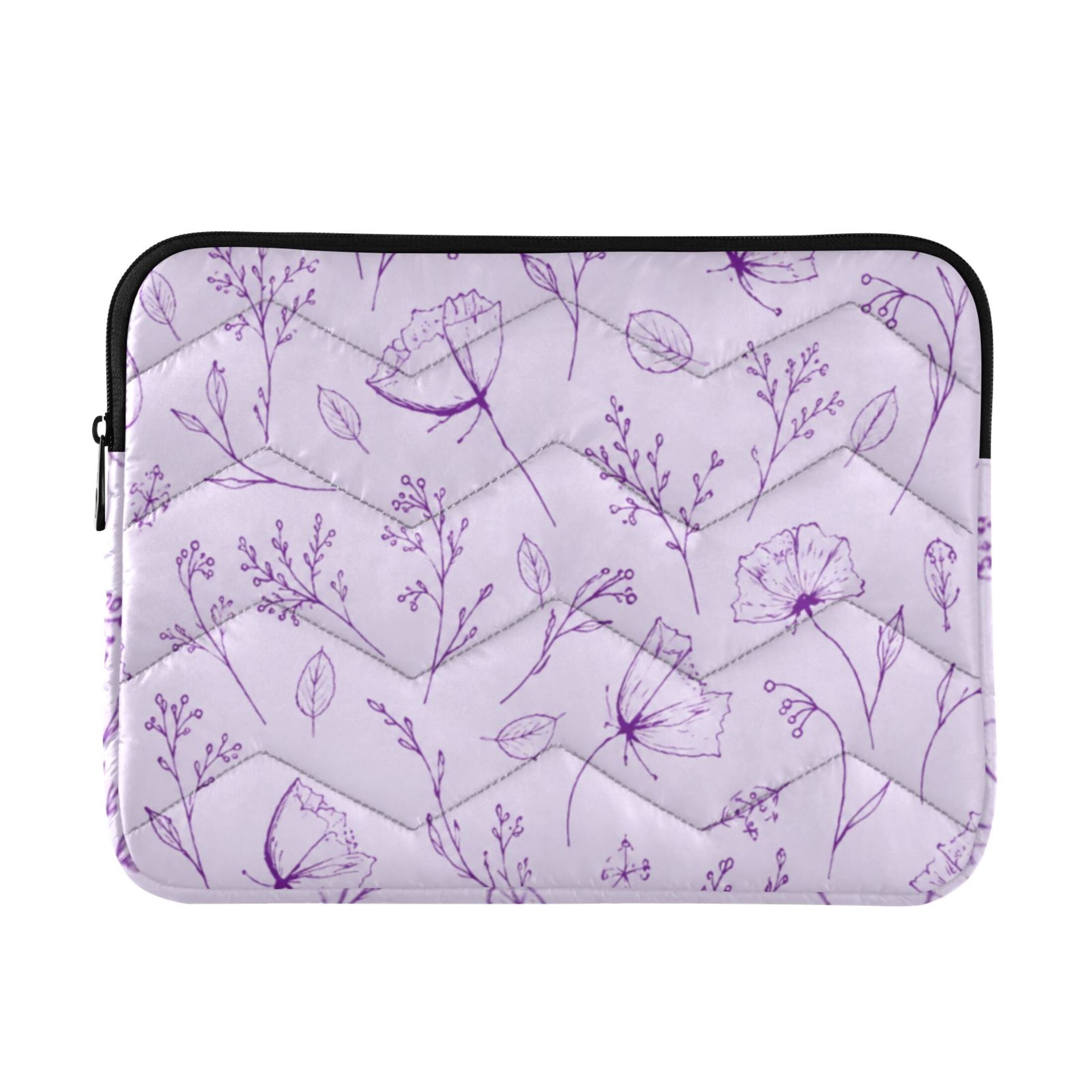 Computer Tech Backpacks Lavender Floral Sketch Printed Laptop Sleeve 15-16 Inch Computer Bag ...