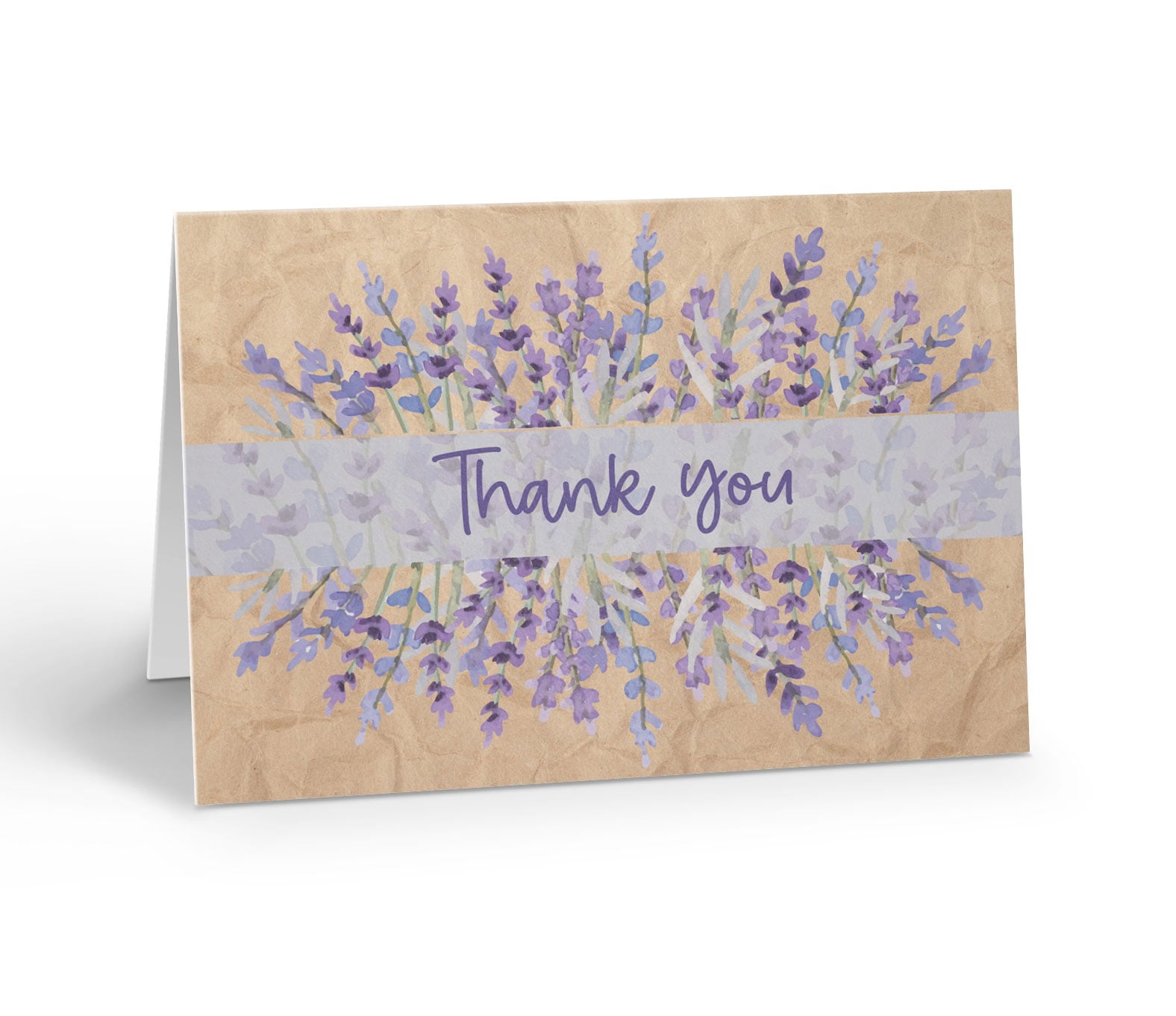 Lavender Floral Thank You Note Card - 10 Note Cards with Envelopes ...