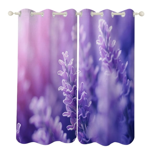 Lavender Flower 2 Panels Curtains for Bedroom Living Room Drapes Kitchen Window Curtain Home Decor