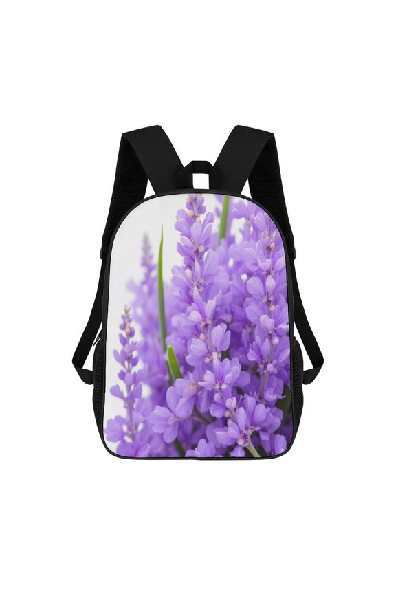 Lavender Flower Bouquet 3D Print 17in adolescent Backpack knapsack Laptop Laptop
