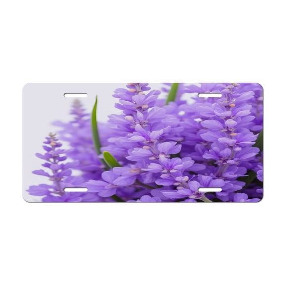 Lavender Flower Bouquet License Plate Lightweight Aluminum Automotive Decoration Vanity Tag for Front Back Car 12x6 Inch