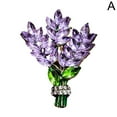 thumbnail image 1 of Lavender Flower Brooch Crystal Rhinestone Glass Bouquet Brooch Lapel Pin Fashion Jewelry Dress Decoration Wedding Party for Women Gift, 1 of 8
