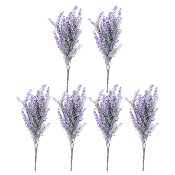 DEEPCRAFF Purple Table Decorations Realistic Fake Lavender 6Pcs
