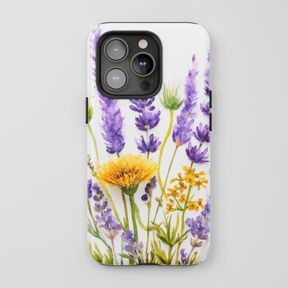 Lavender Flower For All iPhone Series Tough Phone Case Watercolor