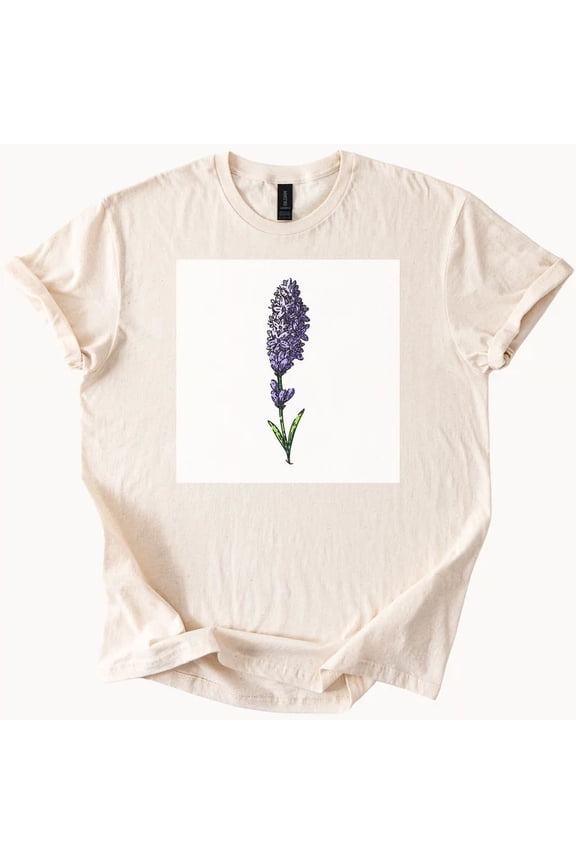 Lavender Flower Graphic T Shirt Botanical Nature Tee Top Size S-5Xl Heygategoo Tee