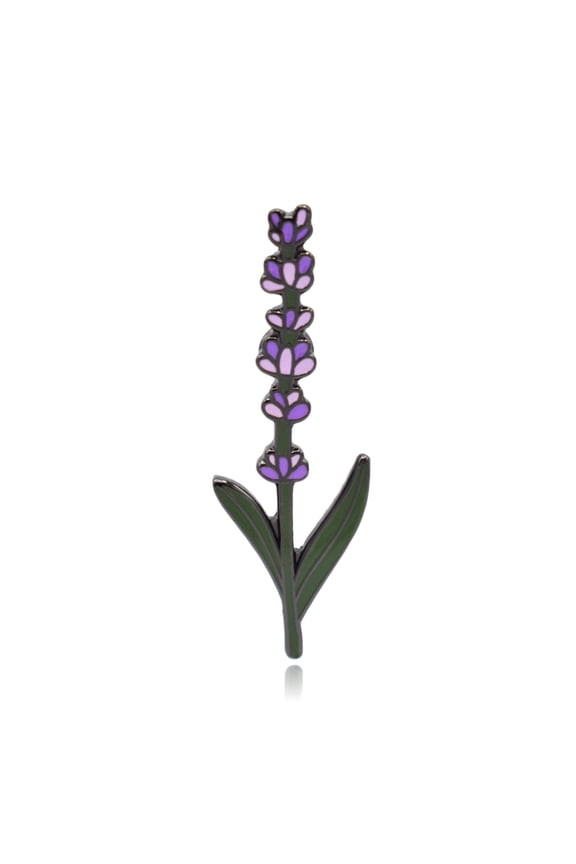 Lavender Flower Stem Hard Enamel Lapel Pin | Clayton Jewelry Labs