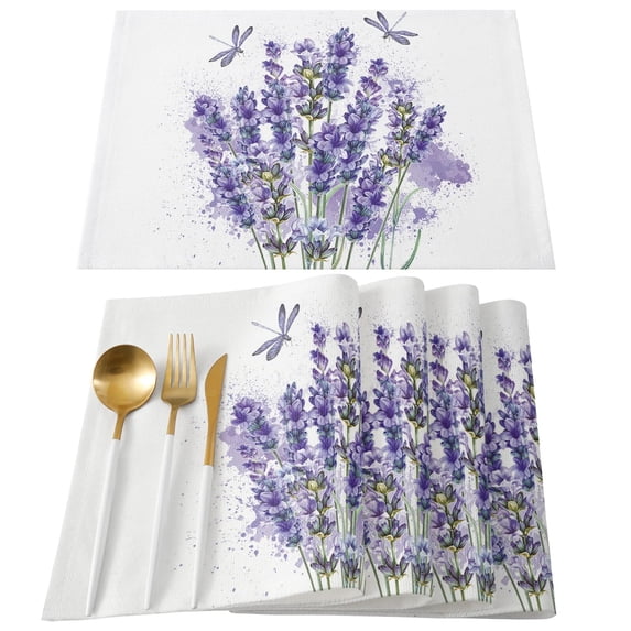 Lavender Flower Table Mat Wedding Holiday Party Dining Table Placemat Kitchen Accessories Table Napkin