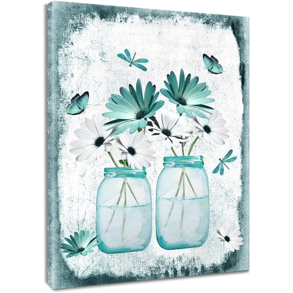 Lavender Flower Wall Art Purple Butterfly with Floral on Plank Canvas Wall Art for Bedroom Funny Inspirational Painting Wood Framed Prints Wall Decor for Living Room Bathroom,12x16 inches
