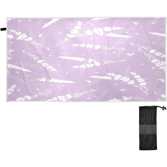 Lavender Flowers Beach Towel - Lightweight Compact Oversized Travel Towels - Super Absorbent Quick Dry Towel for Swimming Camping Holiday(426) Wash cloth