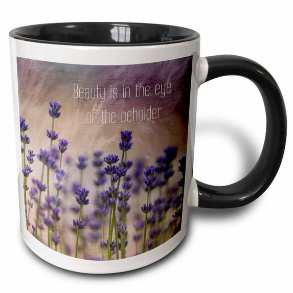 Lavender Flowers Beauty is in the Eye 11oz Two-Tone Black Mug mug-202295-4