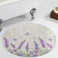 thumbnail image 1 of Lavender Flowers Round Carpet Circle Rug Outdoor Patio Area Rug Washable Large Area Rugs Hallway Room Decor Fitness Mats, 1 of 8