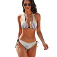 thumbnail image 1 of Lavender Flowers Women's Bikini V Neck Swimsuit Set 2 Piece Over Size Bathing Suit Side Triangle Bathing Suit, 1 of 9