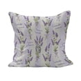 thumbnail image 1 of Lavender Fluffy Throw Pillow Cushion Cover, Stripes and Flowers Ribbons Romantic Country Spring Season Inspired Design Art, Decorative Square Accent Pillow Case, 36" x 36", Purple, by Ambesonne, 1 of 5