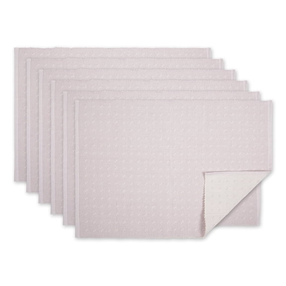 Lavender Fog Dobby Dots Rib Placemat (Set of 6)