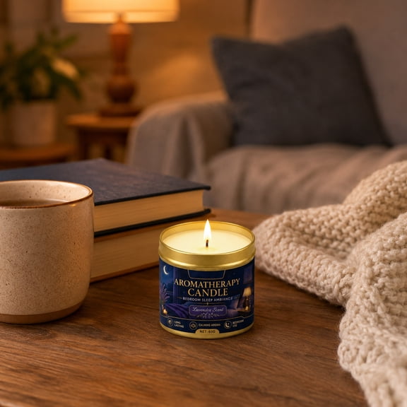 Lavender Fragrant Candle, Soothing Sleep and Relaxation Scented Candle for Home, Garden and Patio, Natural Soy Wax for Peaceful Atmosphere,C