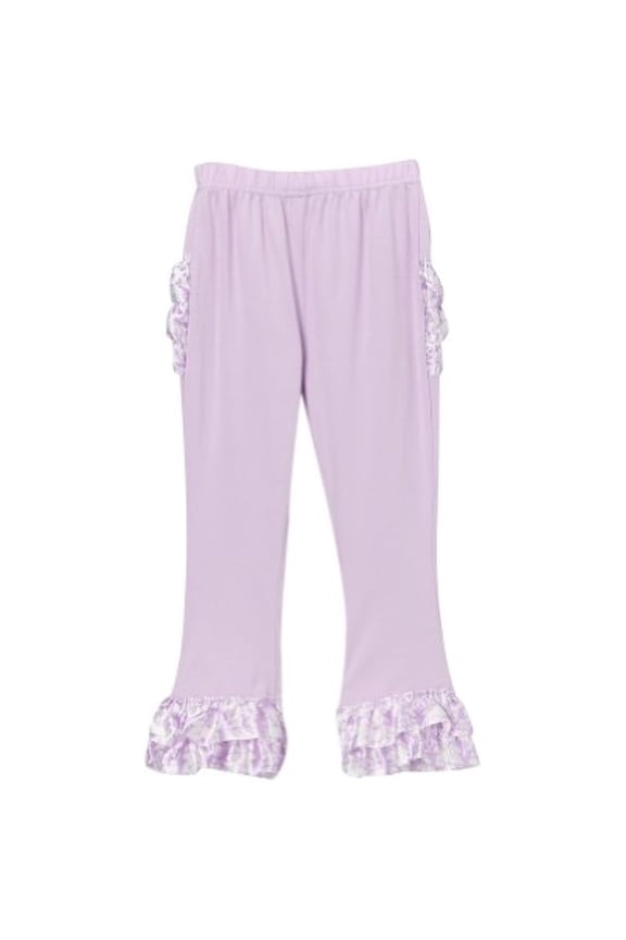 Lavender Girls Satin Ruffle Pants, Size 3T