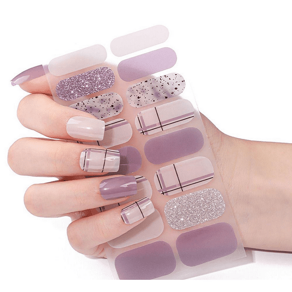 Lavender Glitter Gel Nails