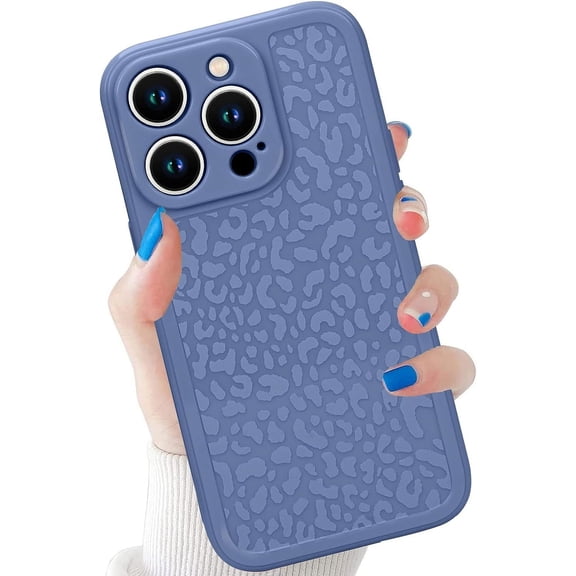 Lavender Grey Leopard Designed for iPhone 14 Pro Max Case, Cute Cheetah Print Pattern Rugged TPU Phone Case for Girls Women Men, Leopard iPhone 14 Pro Max 6.7 Inch