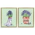 thumbnail image 1 of Stupell Industries Lavender Herbs Boots & Pot 2 Piece Gold Framed Floater Canvas Set, design by Susan Lugar, 31 x 25, 1 of 9