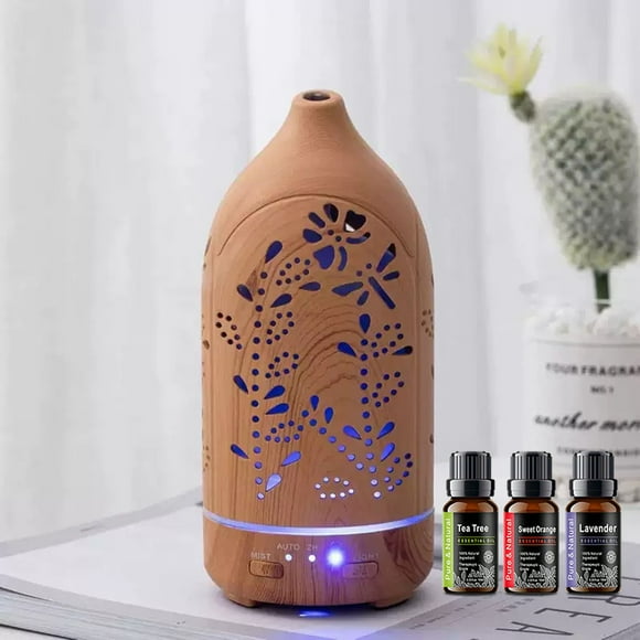 Lavender Hollow Ultrasonic Aromatherapy Diffuser 7 Color LED Lights Quiet & Auto Shut Off