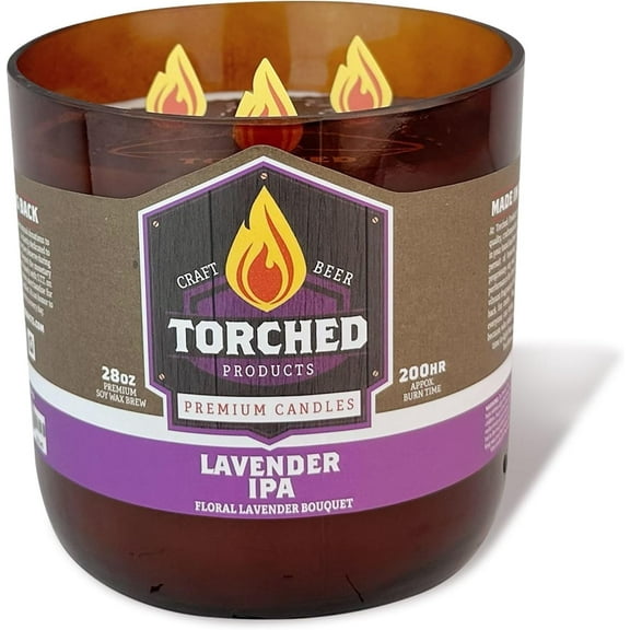 Torched Lavender IPA Beer Candle Scent Beer Soy Wax Growler 28 oz