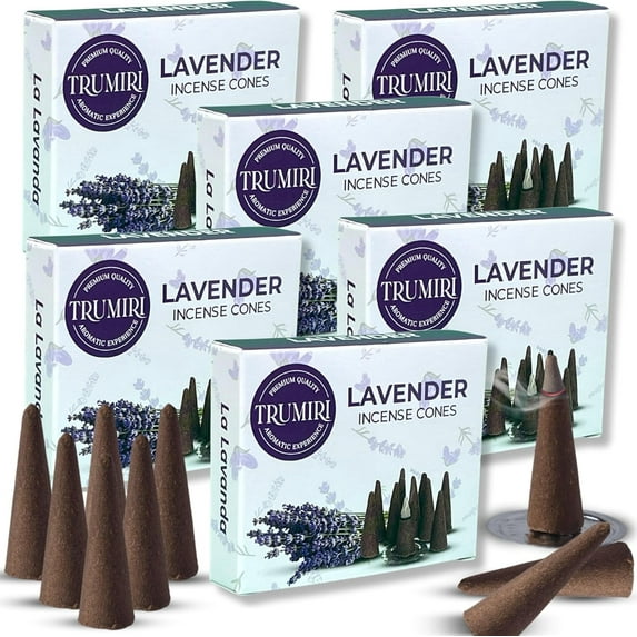 Lavender Incense Cones - Total 60 Cone Incense - Six Packs of 10 Insence Cones - Incense Cones Scented - Cone Incense Scents - Insense Cones - Inscent Cones