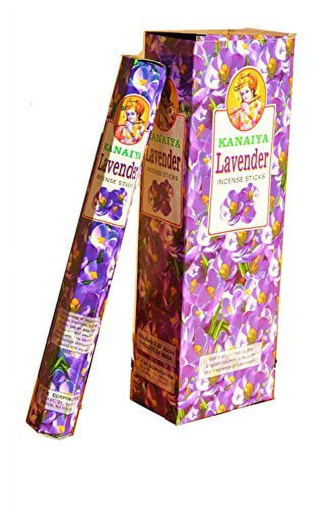 Lavender Incense Sticks from India - 120 Sticks - Made from Natural Scented Oil - Kanaiya Brand