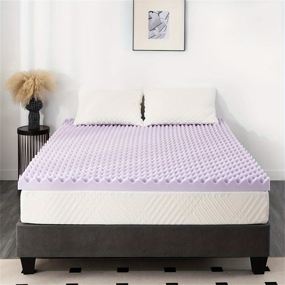 Lavender Infused Memory Foam Mattress Topper, 2/3/4inch, Cooling, Soft Support, Ventilated, Bed in a Box