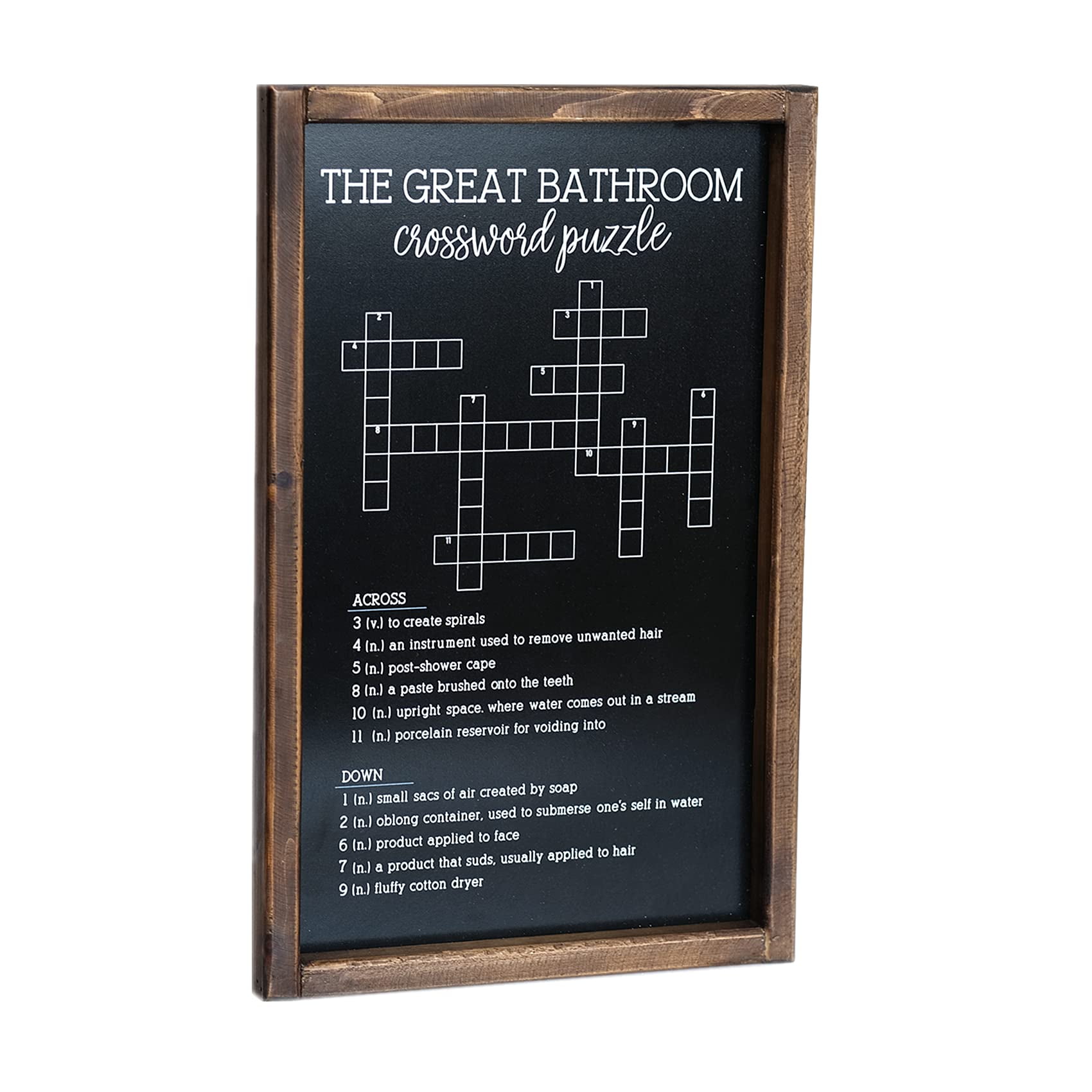 Lavender Inspired Bathroom Crossword Puzzle, HYZ01 Farmhouse Bathroom Bath Decor, Funny Bathroom ...