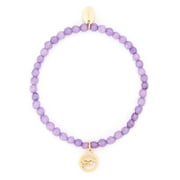 EVE'S ADDICTION Lavender Jade Bracelet with Eye of Horus Charm