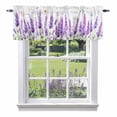 thumbnail image 1 of Lavender Kitchen Curtain Valances for Windows Farmhouse Short Curtains, Purple Spring Floral Botanical Butterfly Rod Pocket Valance Curtain for Bedroom Cafe Living Room 42"x18", 1 of 8