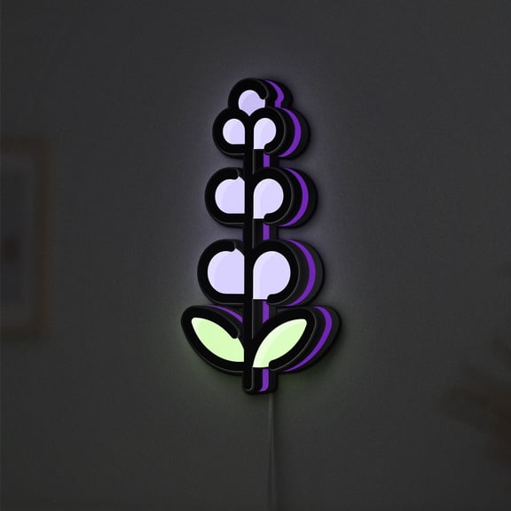 Lavender LED Lightbox - Nature Botanical Flower Blossom Decor, Custom Led Sign for Home Office Shop Decor (Width 16 inch, 40cm)