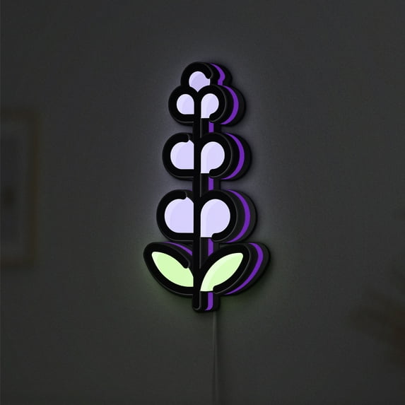 Lavender LED Lightbox - Nature Botanical Flower Blossom Decor, Custom Led Sign for Home Office Shop Decor (Width 20 inch, 50cm)