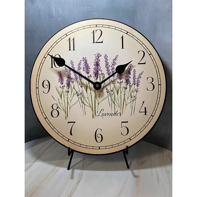 Lavender Large Wall Clock Ultra Quiet Quartz Mechanism Hand Made in