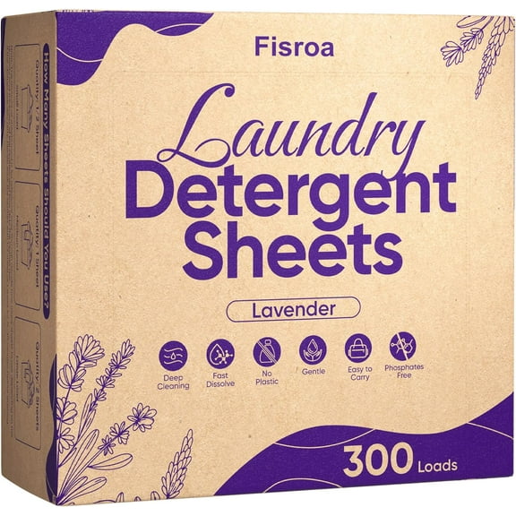 Lavender Laundry Detergent Sheets Travel Eco-friendly 300 Loads Clothes Washing Detergent Sheets Plastic-Free Washer Strips Liquidless Laundry Strips Tablet