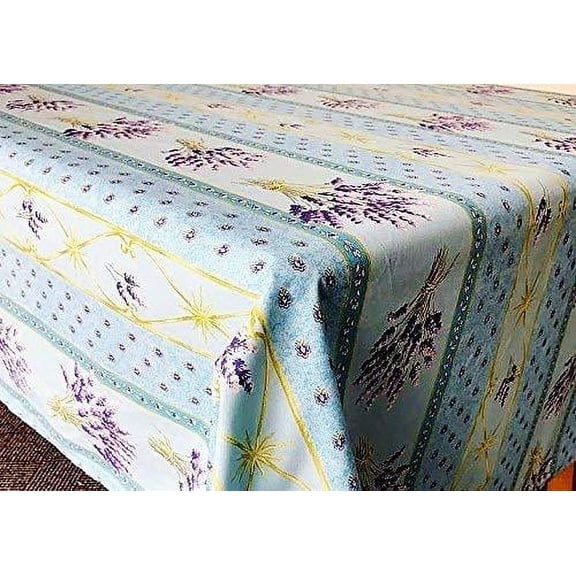 Lavender Light Blue Coated Tablecloth (sizes available)
