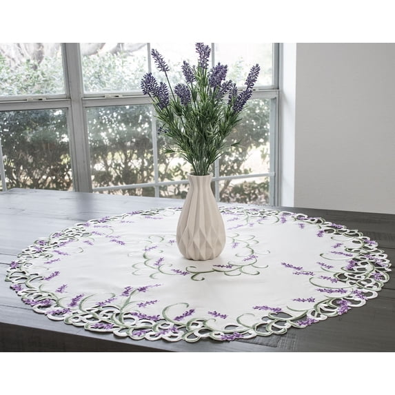 Lavender Lilac Large Doily, Table Topper (23', 33")