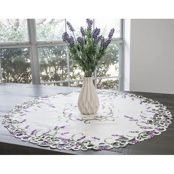Lavender Lilac Large Doily, Table Topper (23', 33")