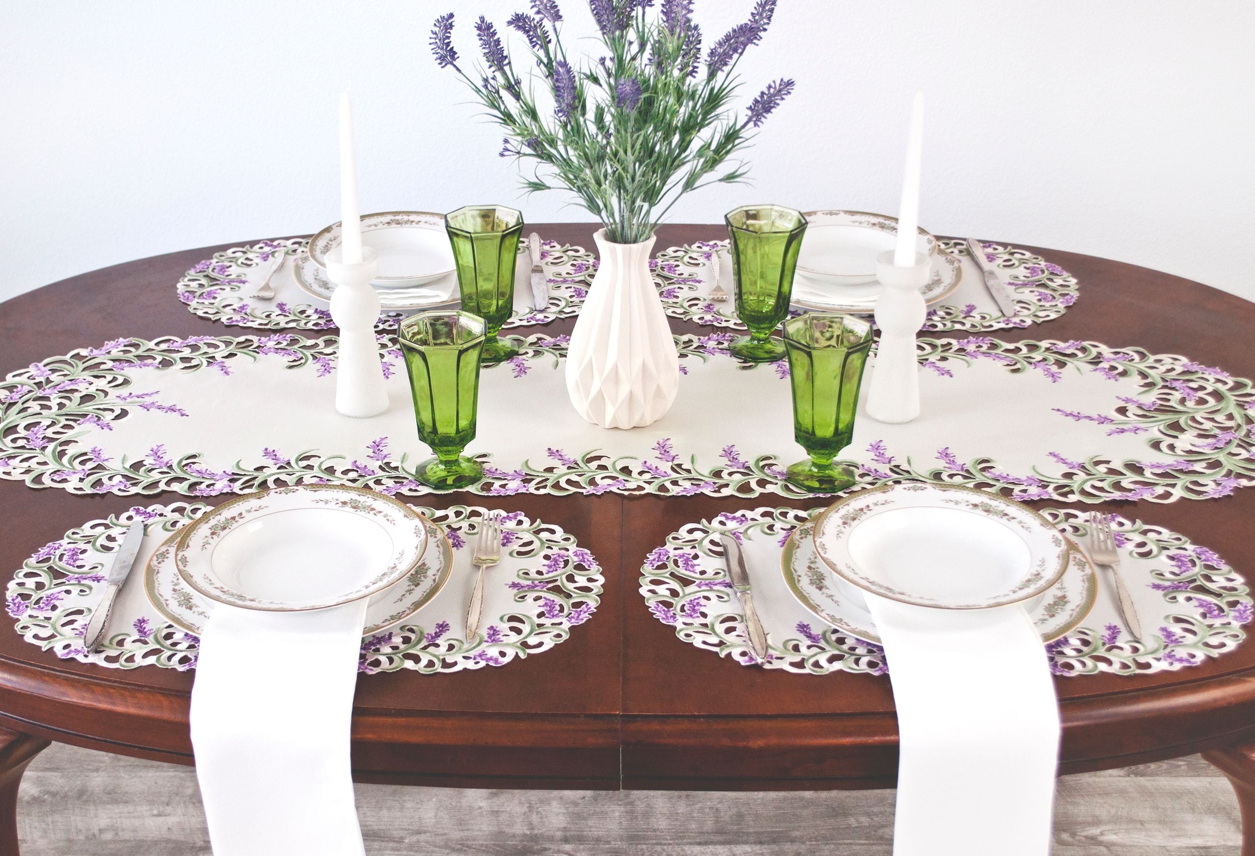 Lavender Lilac Table Runner (14" x 27"/ 14" x 34"/ 14" x 44"/ 14" x 54"/ 14" x 70")