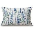 thumbnail image 1 of Lavender Lumbar Throw Pillow Cover 12x20 Inch Decorative Bedroom Living Room Blue Floral Rectanglar Cushion Case for Bed Sofa Couch, 1 of 6