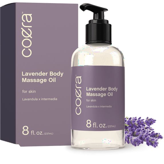 Lavender Massage Oil | 8 fl oz | Moisturizing Body Oil for Skin | Free of Parabens, SLS, & Fragrances | Coera By Horbaach