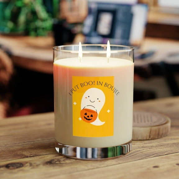 Lavender Mint Halloween Ghost Scented Candle - Full Glass, 11oz, Cozy Home Decor, Fall Fragrance, Spooky Season Gift, Relaxation, Party Favor