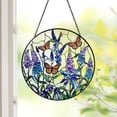 thumbnail image 1 of Lavender Monarch Butterfly Stained Glass Suncatcher for Window Hanging Wall Decor Art Beautiful Gifts Butterfly Lovers Sun Catcher Butterfly, 2D Printed, 1-sided Sun Catcher, 1 of 5