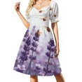 thumbnail image 1 of Lavender, Multiple Colorful Bee Bubbles (18) Short Sleeved Dress Summer Dresses Birthday Dress for Women Luxury 2025 Dress Party Night, 1 of 6